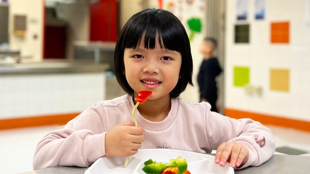 girl eating healthy food